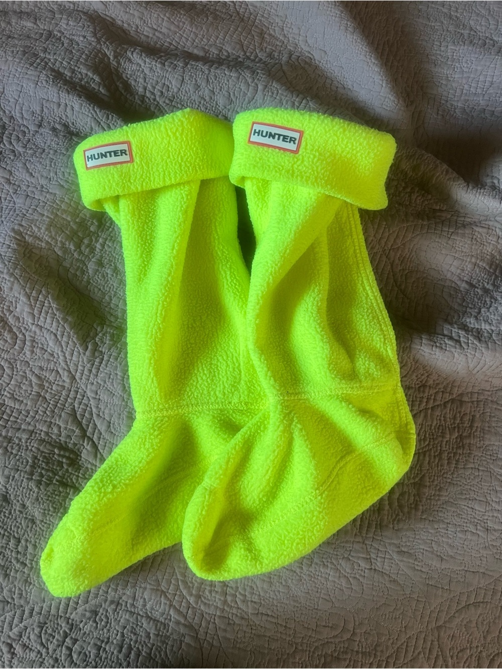 Hunter Neon Yellow Fleece Socks - Womens
